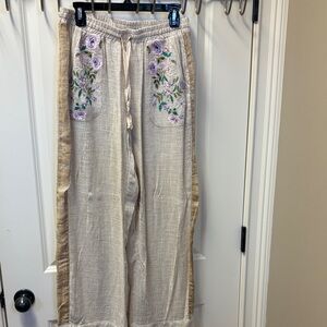 Drawstring linen pants